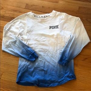 Blue ombré PINK long sleeve jersey tee